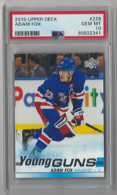2019 Upper Deck Adam Fox Young Gun - PSA 10
