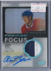 2023-24 Upper Deck Premier Premier Focus Patch Auto Owen Beck 158/175