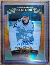 2024-25 Upper Deck Stature Macklin Celebrini Autograph /50