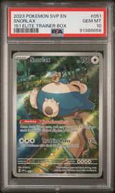 2023 pokemon SVP en - Snorlax - 151 ETB Promo - PSA 10