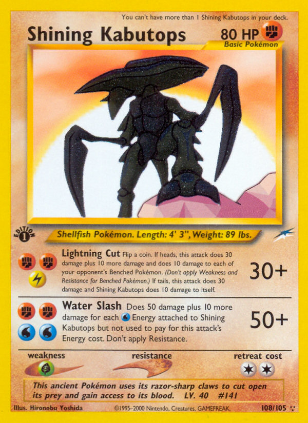 Shining Kabutops - 108/105 - Neo Destiny