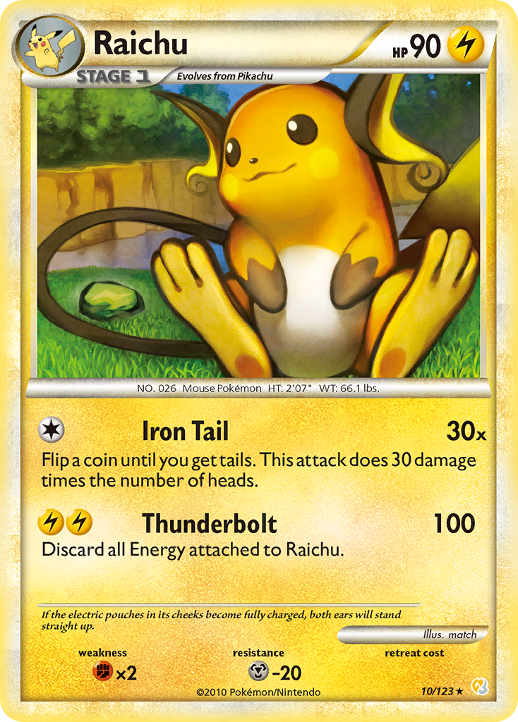 Raichu - 010/123 - HeartGold & SoulSilver