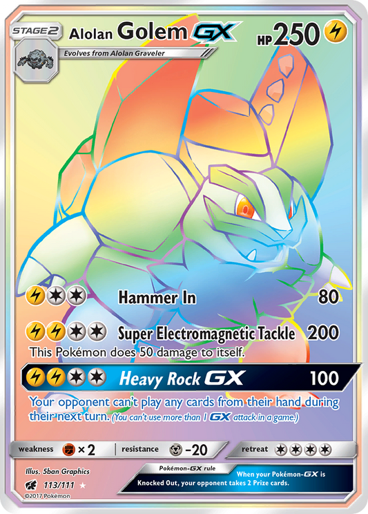 Alolan Golem-GX - 113/111 - Crimson Invasion