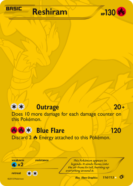 Reshiram - 114/113 - Legendary Treasures