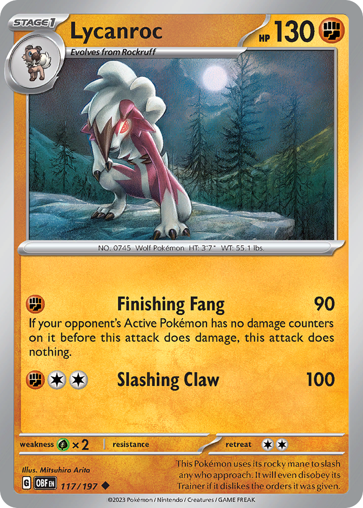 Lycanroc - 117/197 - Obsidian Flames