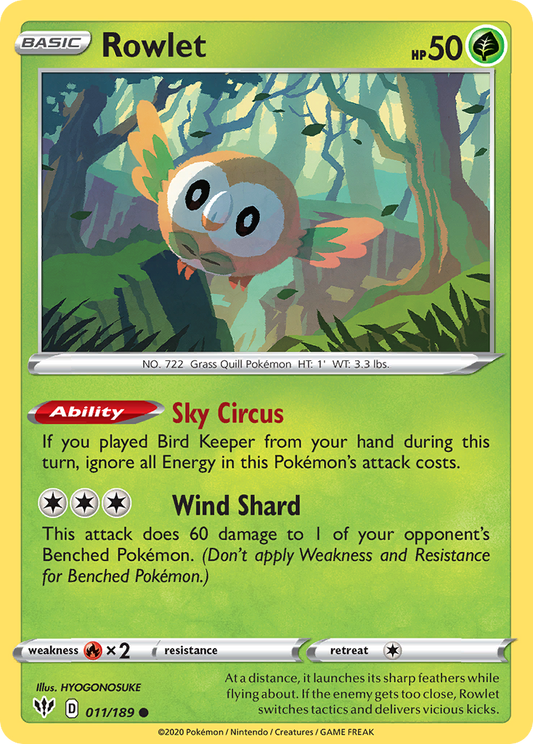 Rowlet - 011/189 - Darkness Ablaze