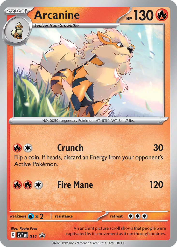 Arcanine - 011/148 - Scarlet & Violet Black Star Promos