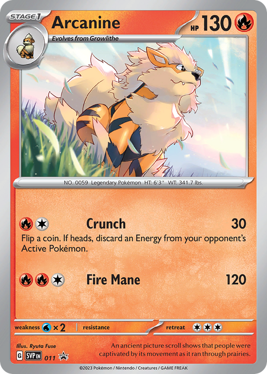 Arcanine - 011/148 - Scarlet & Violet Black Star Promos