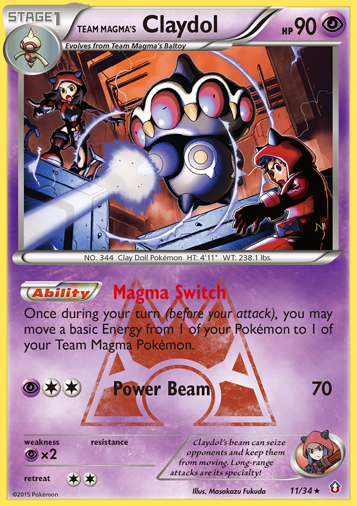 Team Magma's Claydol - 11/34 - Double Crisis