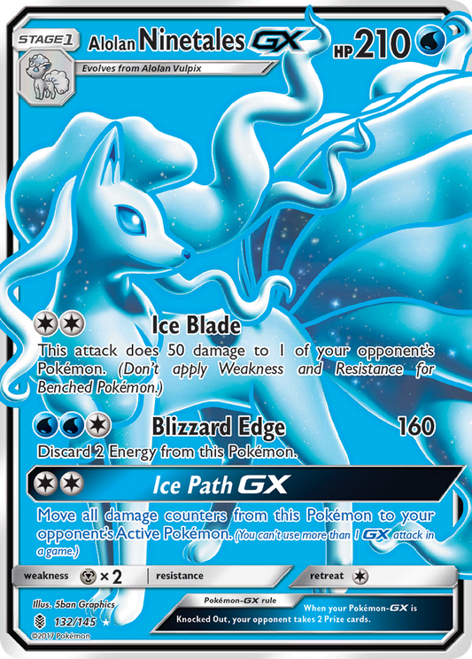 Alolan Ninetales-GX - 132/145 - Guardians Rising