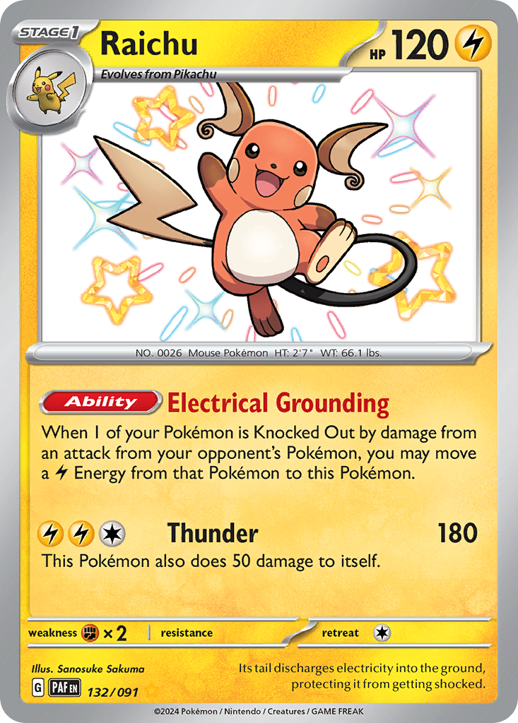 Raichu - 132/91 - Paldean Fates