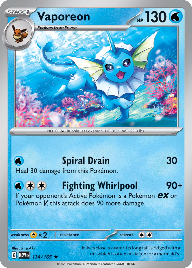 Vaporeon - 134/165 - 151