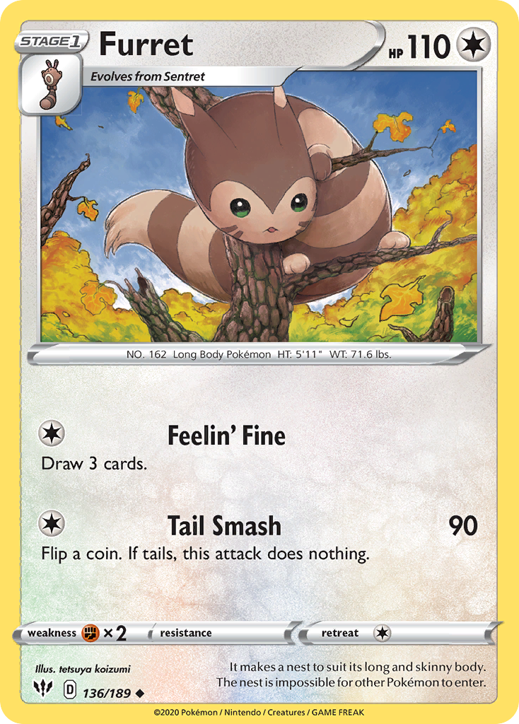 Furret - 136/189 - Darkness Ablaze