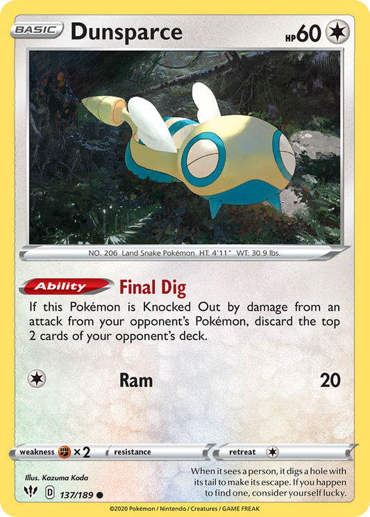 Dunsparce - 137/189 - Darkness Ablaze