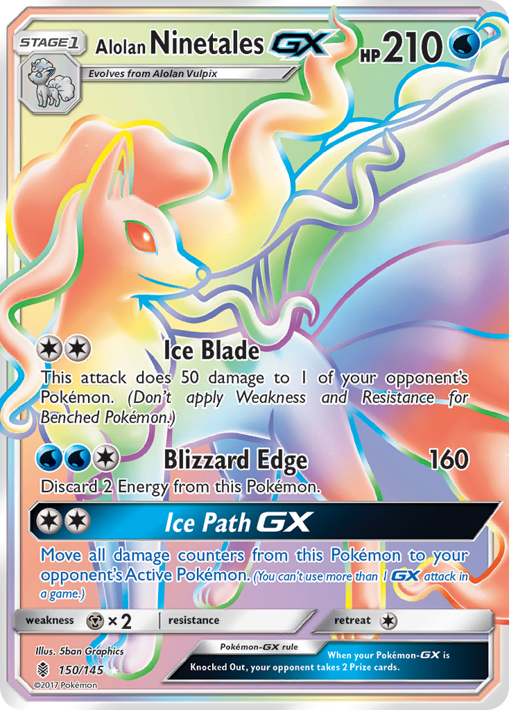 Alolan Ninetales-GX - 150/145 - Guardians Rising