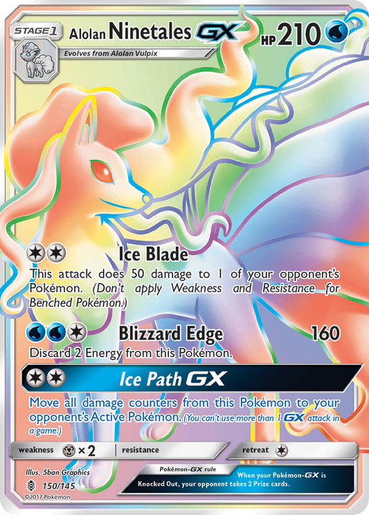 Alolan Ninetales-GX - 150/145 - Guardians Rising