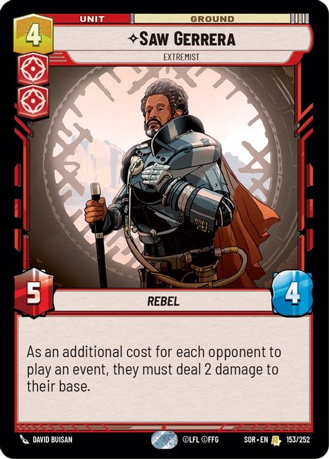 Saw Gerrera - SOR - 153 - Rare - Normal