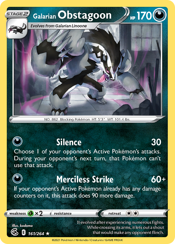 Galarian Obstagoon - 161/264 - Fusion Strike