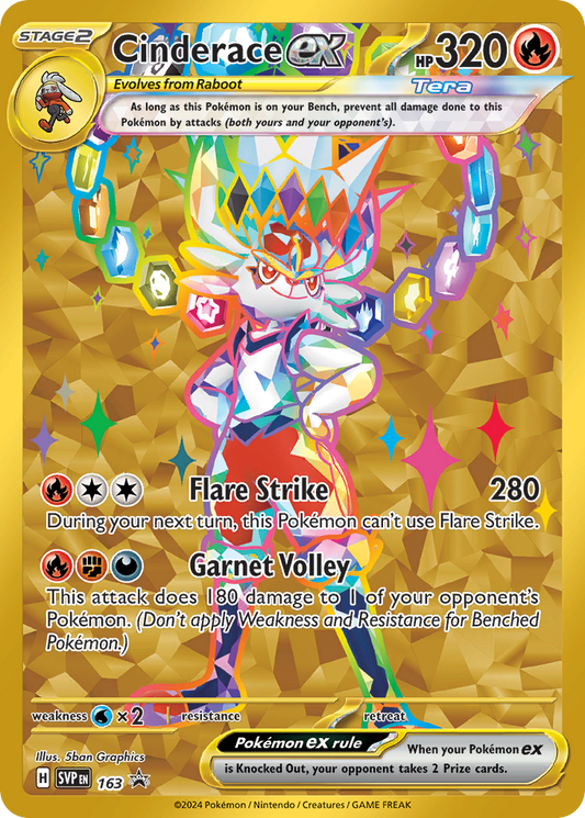 Cinderace ex - 163/165 - Scarlet & Violet Black Star Promos