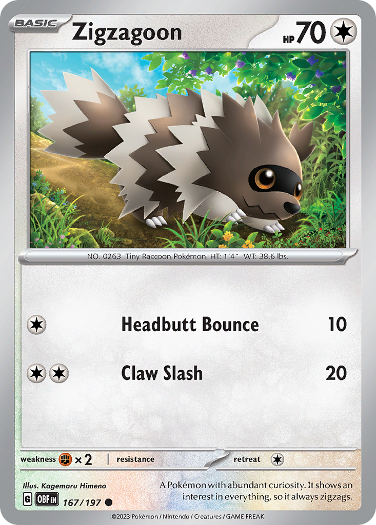 Zigzagoon - 167/197 - Obsidian Flames