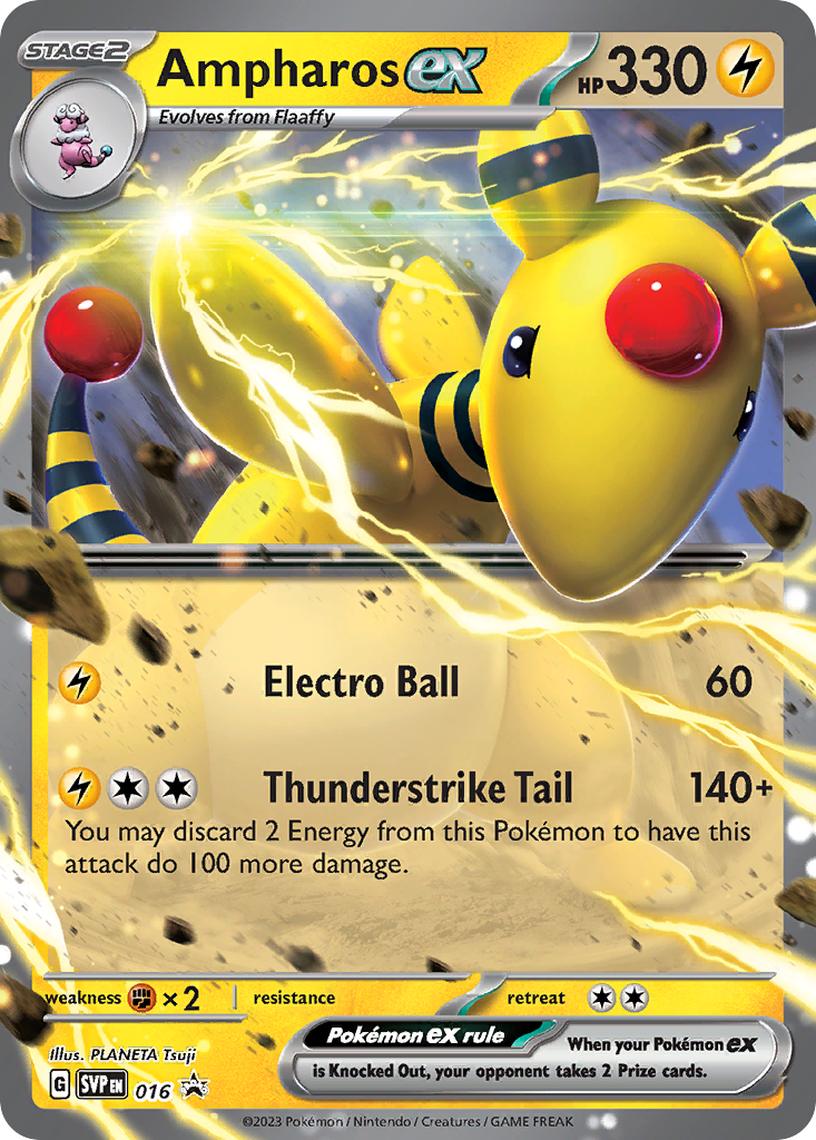 Ampharos ex - 016/165 - Scarlet & Violet Black Star Promos