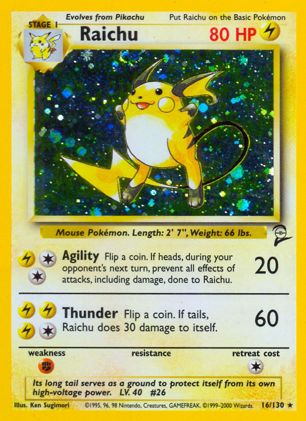 Raichu - 016/130 - Base Set 2