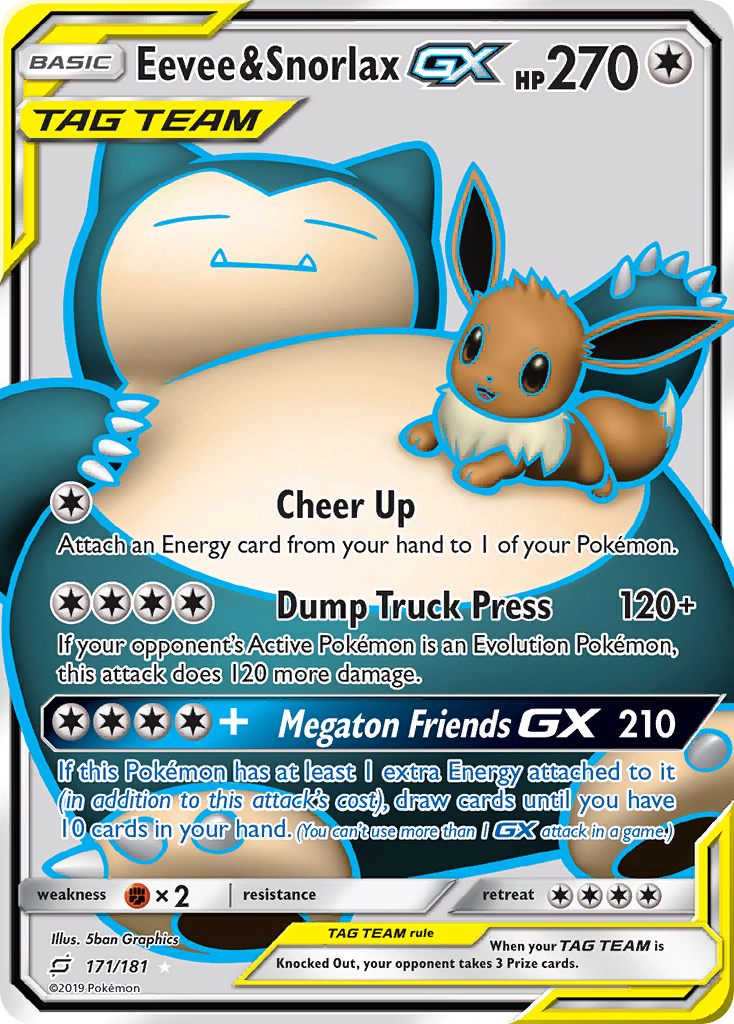 Eevee & Snorlax-GX - 171/181 - Team Up