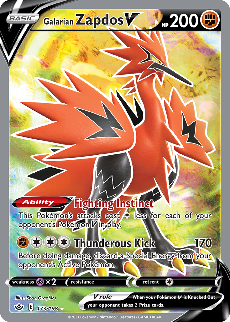 Galarian Zapdos V - 173/198 - Chilling Reign