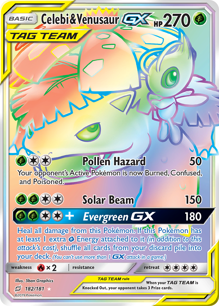 Celebi & Venusaur-GX - 182/181 - Team Up