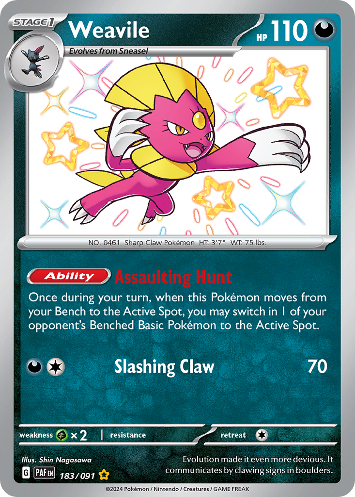 Weavile - 183/91 - Paldean Fates