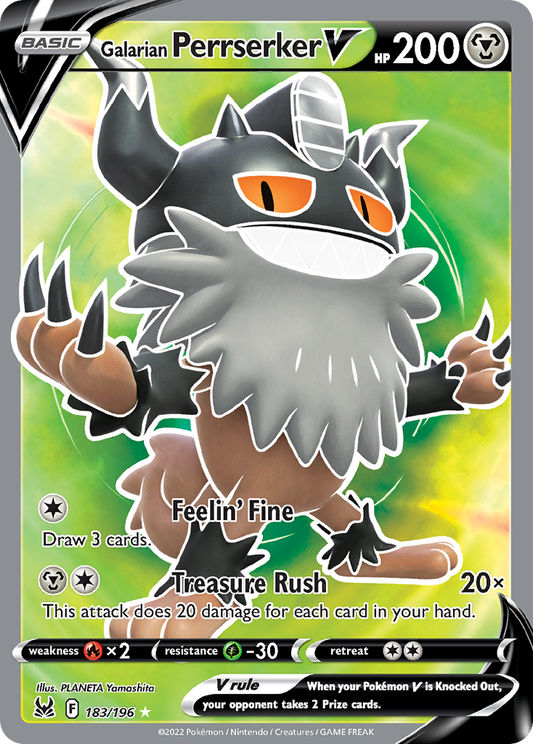 Galarian Perrserker V - 183/196 - Lost Origin