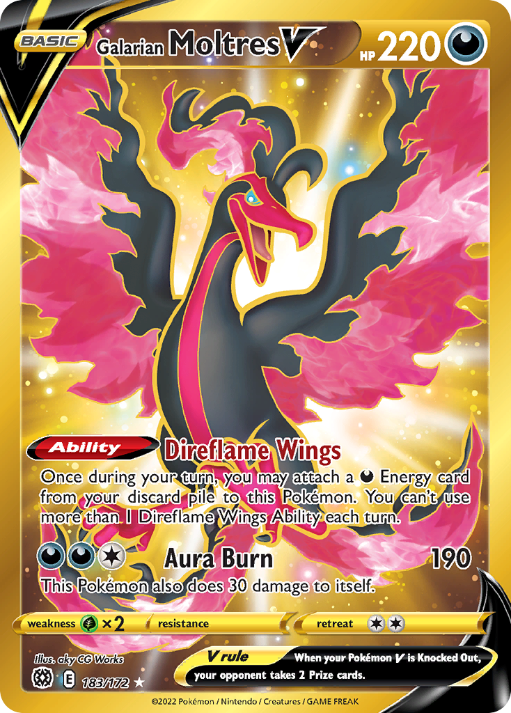 Galarian Moltres V - 183/172 - Brilliant Stars