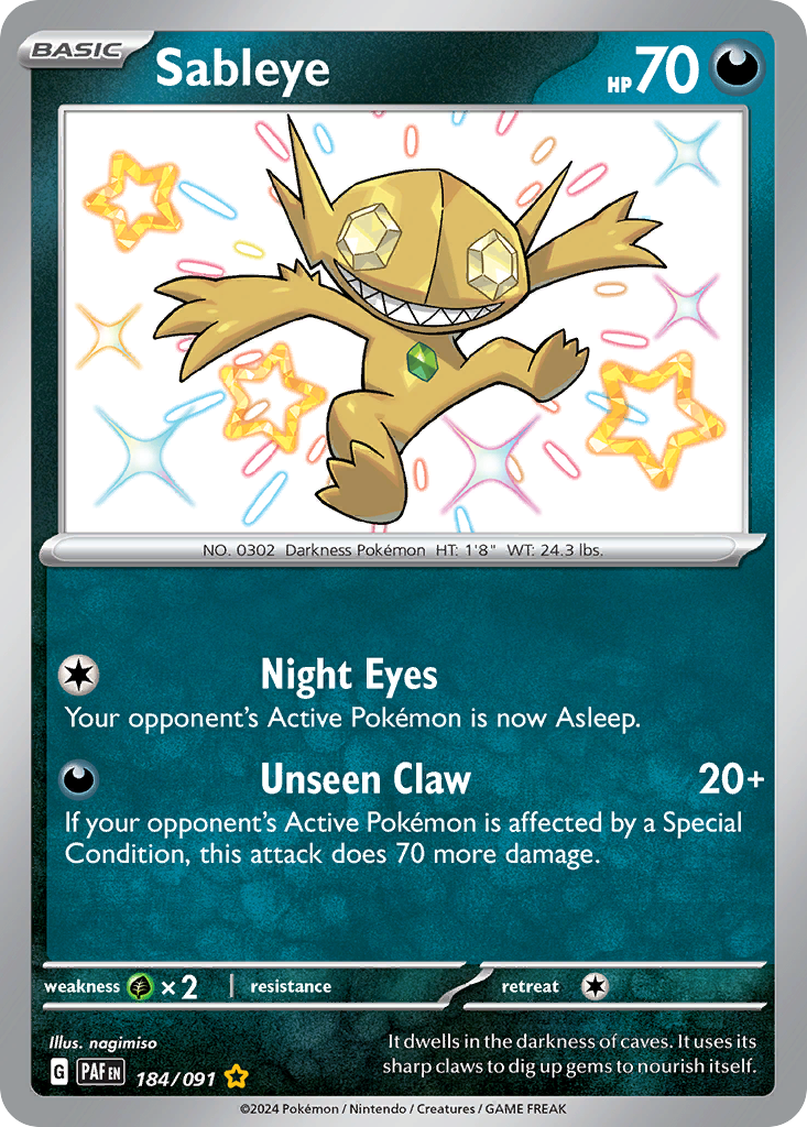 Sableye - 184/91 - Paldean Fates