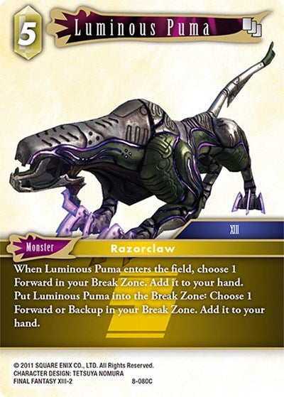 Luminous Puma - 8-080C - Common - Opus VIII
