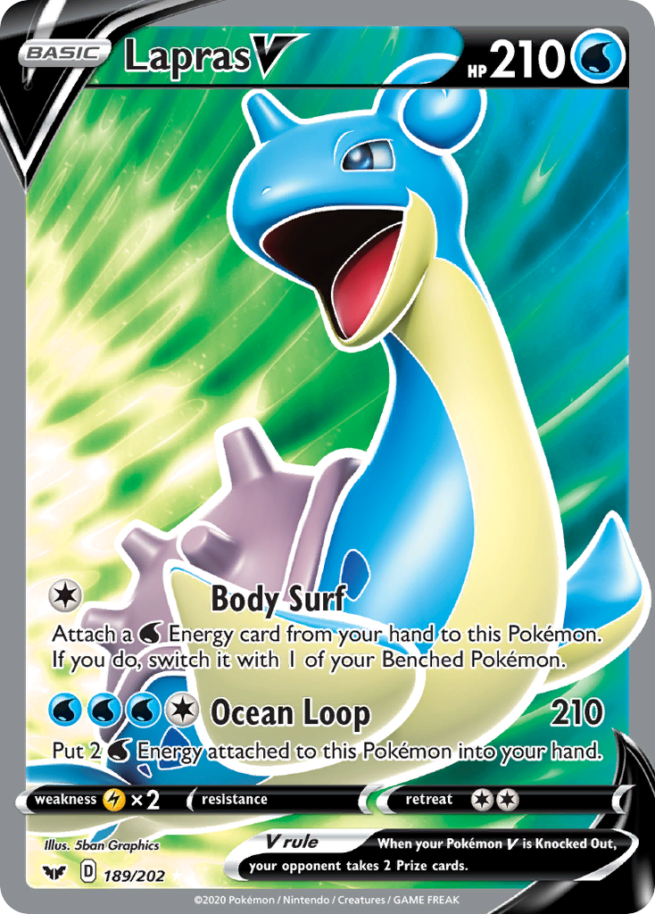 Lapras V - 189/202 - Sword & Shield