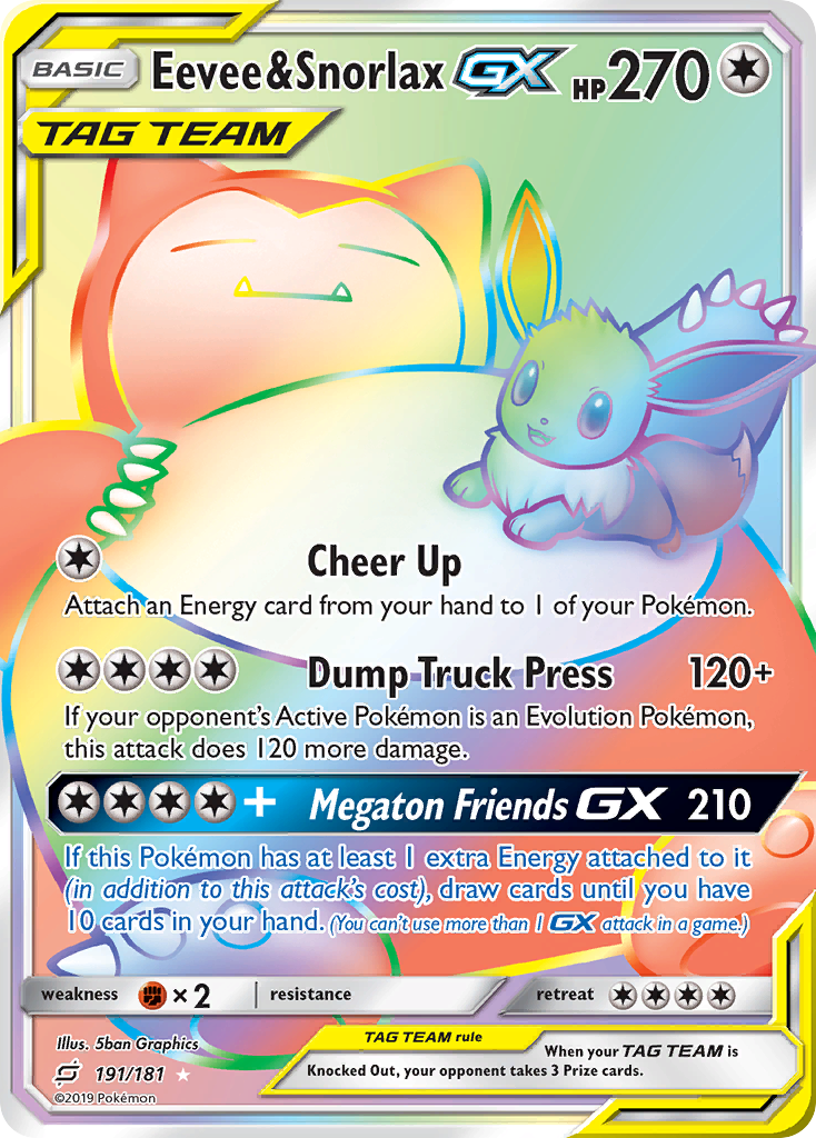 Eevee & Snorlax-GX - 191/181 - Team Up