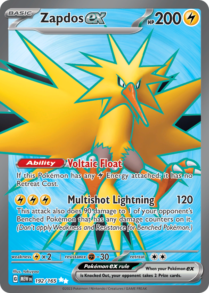 Zapdos ex - 192/165 - 151