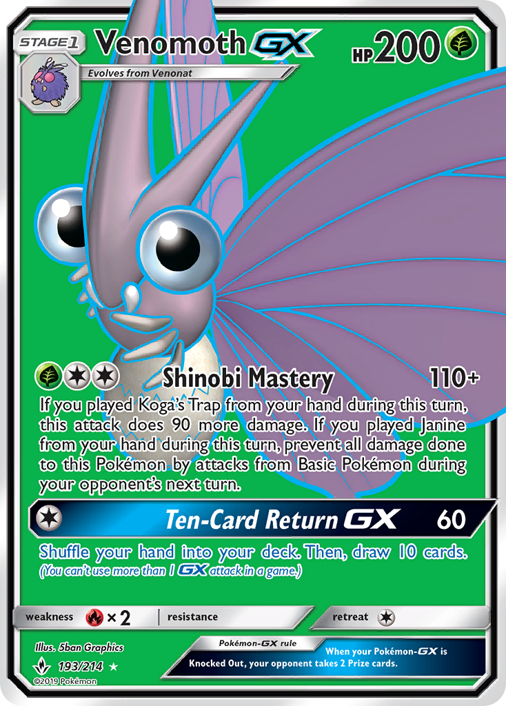 Venomoth-GX - 193/214 - Unbroken Bonds