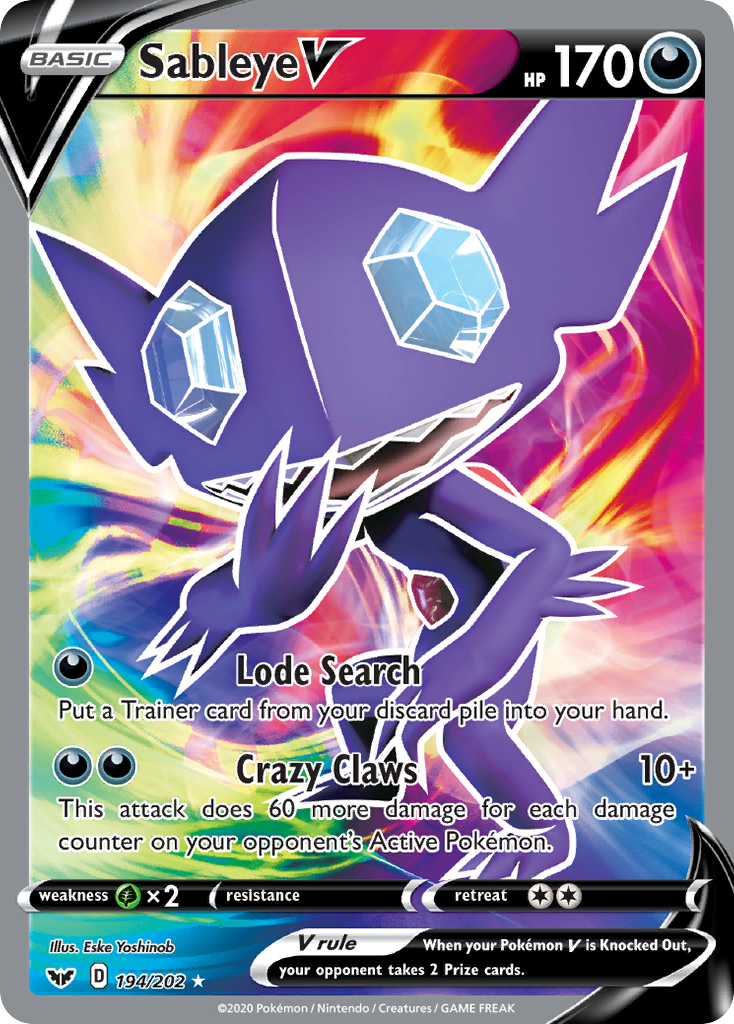 Sableye V - 194/202 - Sword & Shield