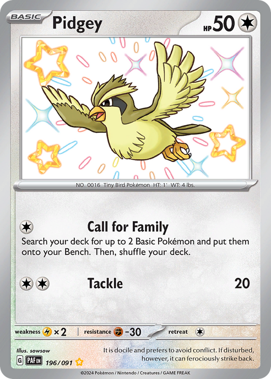 Pidgey - 196/91 - Paldean Fates