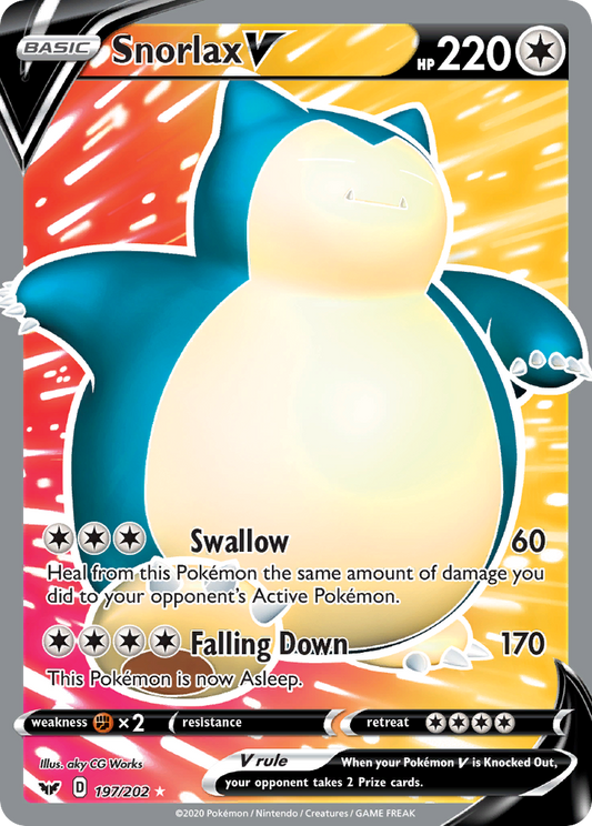 Snorlax V - 197/202 - Sword & Shield