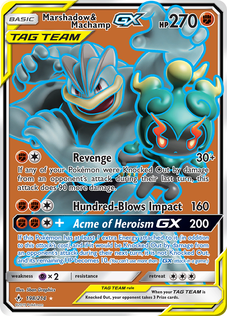 Marshadow & Machamp-GX - 198/214 - Unbroken Bonds