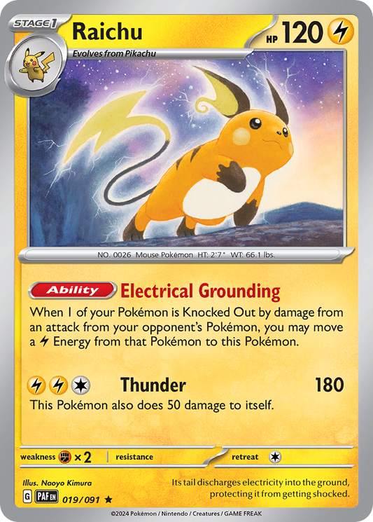 Raichu - 19/91 - Paldean Fates