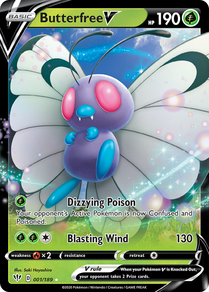 Butterfree V - 001/189 - Darkness Ablaze