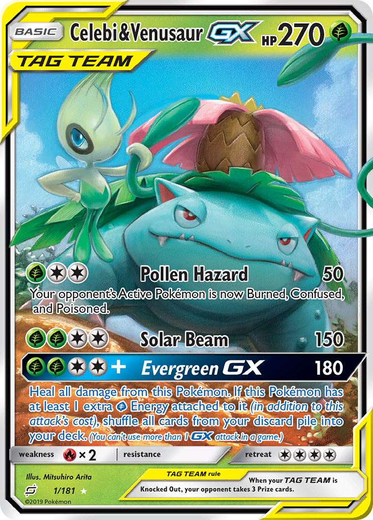 Celebi & Venusaur-GX - 001/181 - Team Up