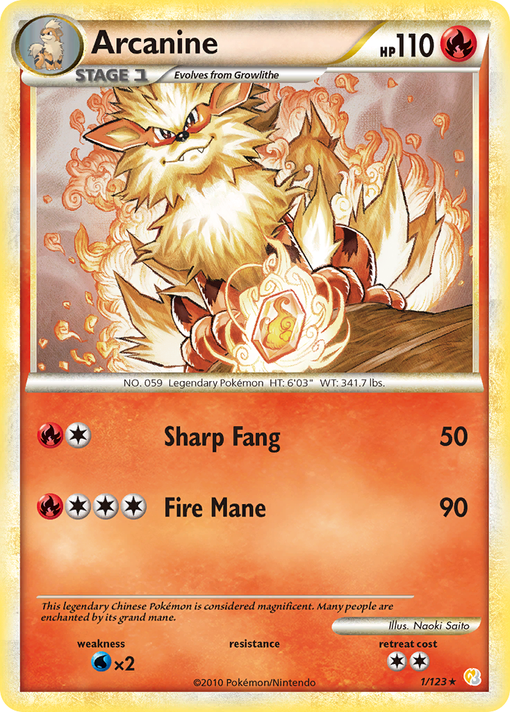 Arcanine - 001/123 - HeartGold & SoulSilver