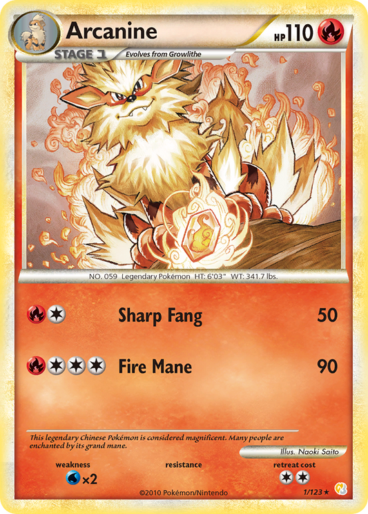 Arcanine - 001/123 - HeartGold & SoulSilver