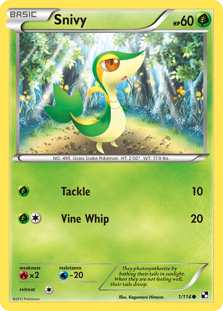 Snivy - 001/114 - Black & White