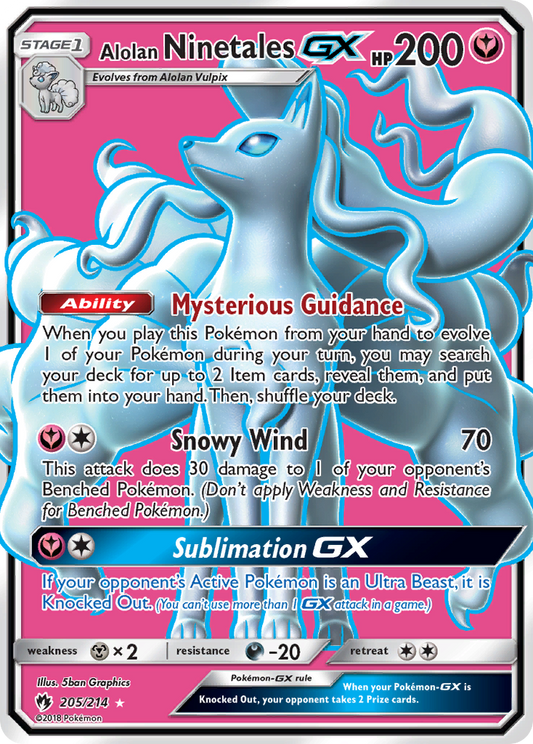 Alolan Ninetales-GX - 205/214 - Lost Thunder