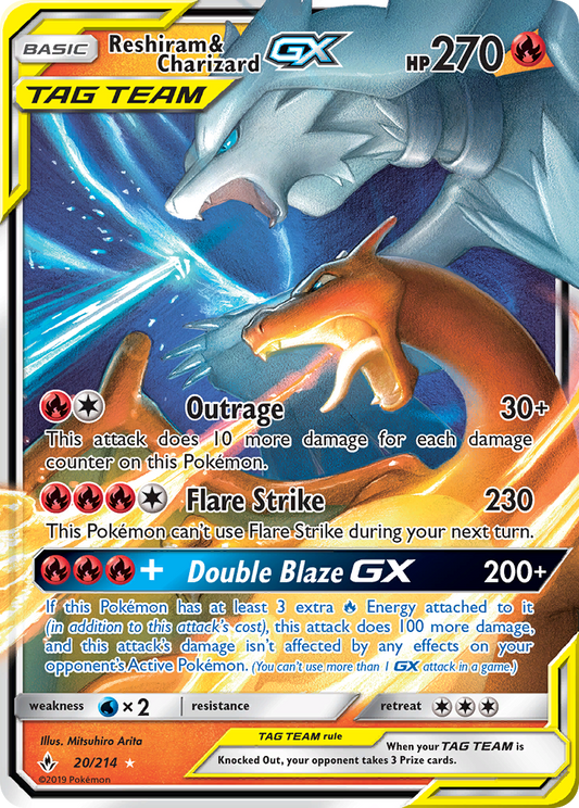 Reshiram & Charizard-GX - 020/214 - Unbroken Bonds